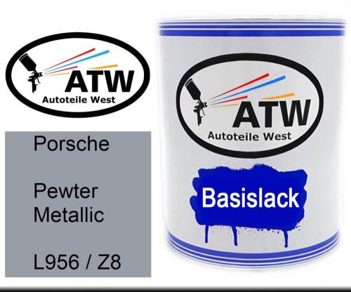 Porsche, Pewter Metallic, L956 / Z8: 1L Lackdose, von ATW Autoteile West.